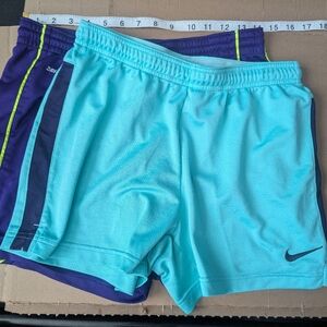 Lot 2 Nike Athletic Shorts, Purple And Teal